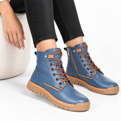 Ghete piele naturala Bavero JeansBlue