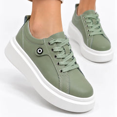 Pantofi piele naturala Namur Mint Green