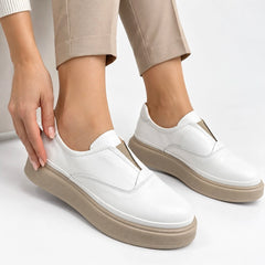 Pantofi Piele Naturala Constanta White