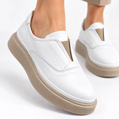 Pantofi Piele Naturala Constanta White