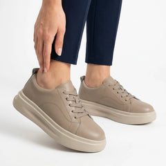 Pantofi piele naturala Italia Beige Inchis