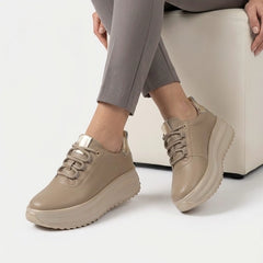 Pantofi piele naturala Paris Beige Inchis