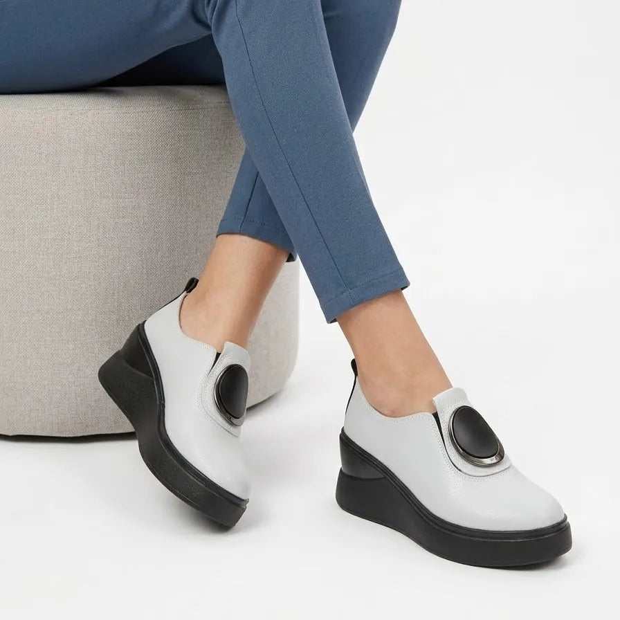 Pantofi piele naturala Roma Grey