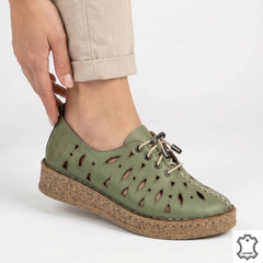 Pantofi casual damă piele naturală verde Timișoara