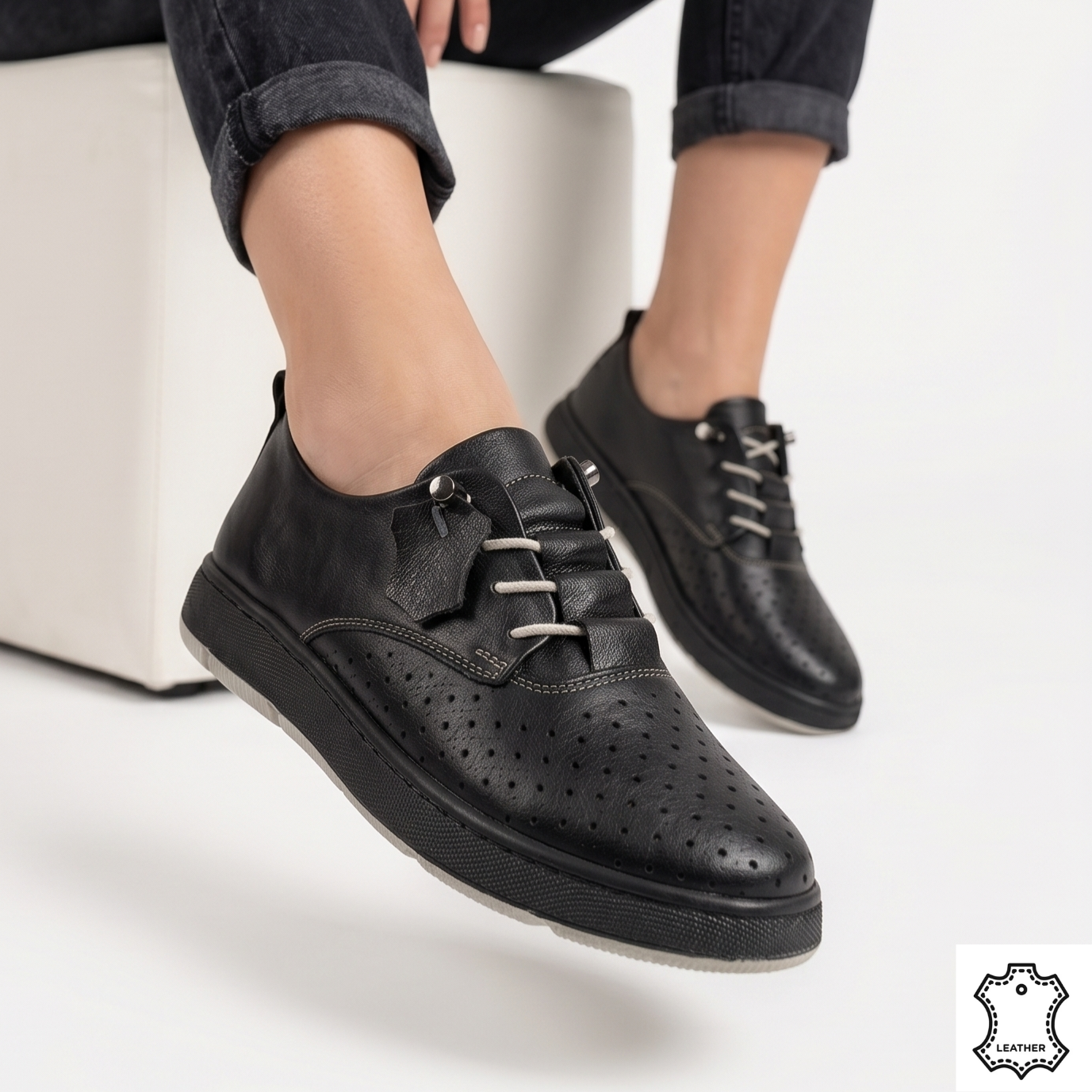 Pantofi office negri eleganți și confortabili