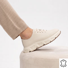 Pantofi piele naturala Can Beige