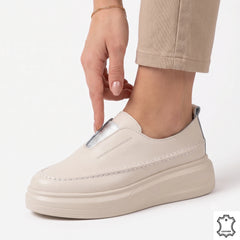 Pantofi Casual Piele Naturala Mira Beige