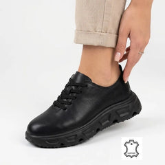Pantofi piele naturala Can Black