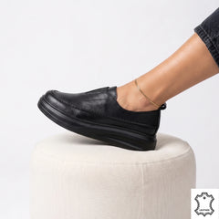 Pantofi Casual Piele Naturala Mira Black