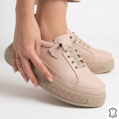 Pantofi sport-casual ergonomici din piele moale roz
