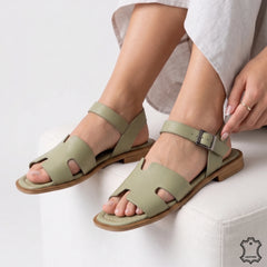 Sandale casual piele premium nuanță avocado