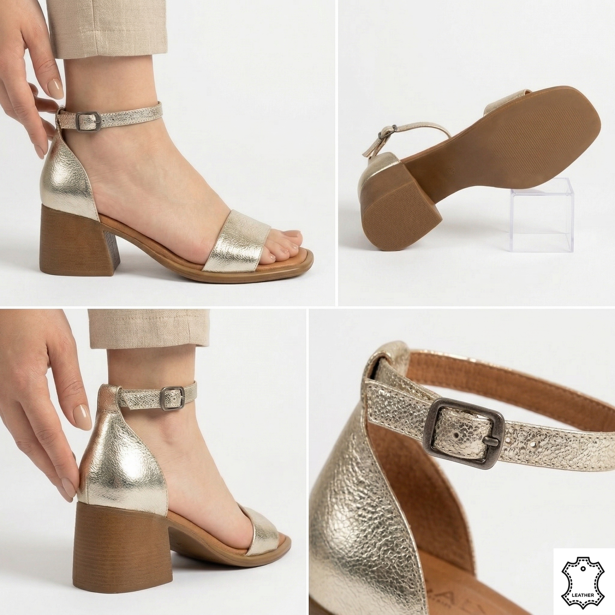 Sandale elegante gold Brisa pentru evenimente