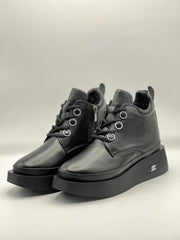 Ghete piele naturala Nuts Black