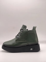 Ghete piele naturala Nuts Green