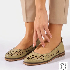 Women's genuine leather ballerinas Amarilla 2 Avocado Green 