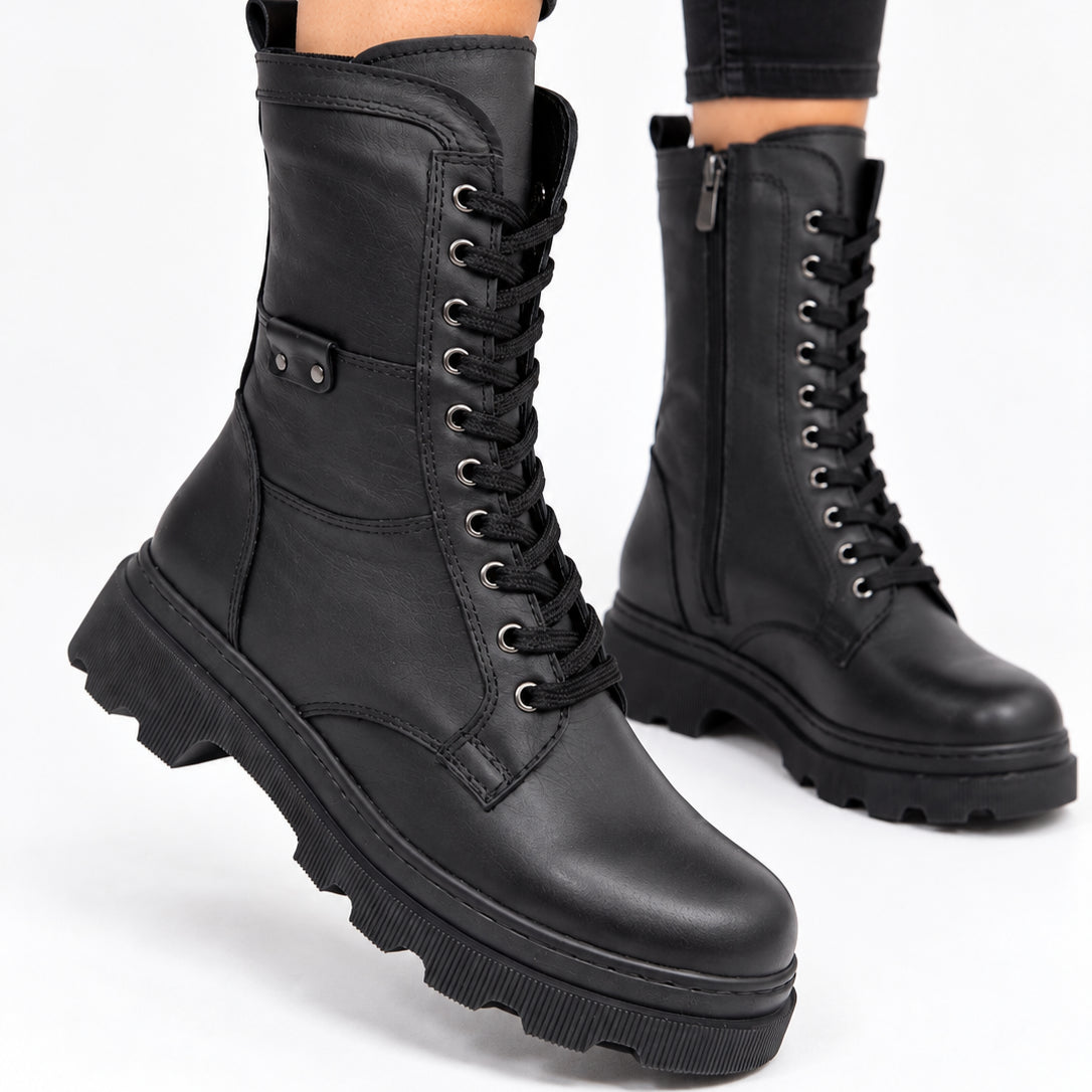 Ghete piele naturala Fulda Black