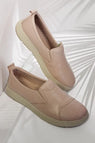 Pantofi casual dama eleganta piele naturala Heliora Roz Pudra