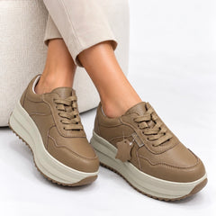 Pantofi piele naturala Mons Khaki