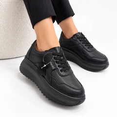 Pantofi piele naturala Mons Black