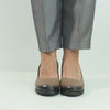 Classic heeled shoes, elegant natural leather, Istanbul Khaki