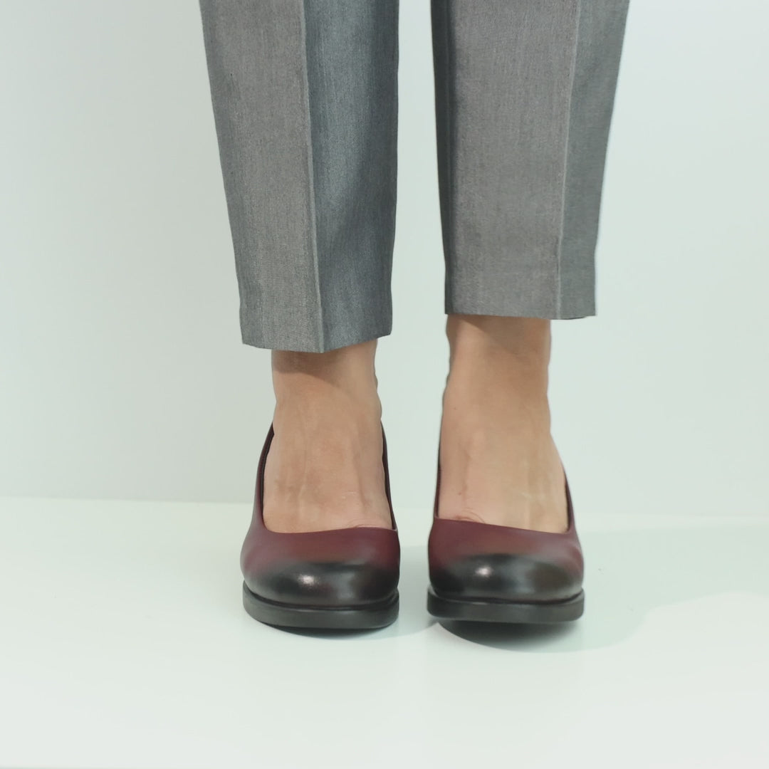 Pantofi cu toc clasic piele eleganta naturala Istanbul Bordo