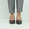 Pantofi cu toc clasic piele eleganta naturala Istanbul Bordo